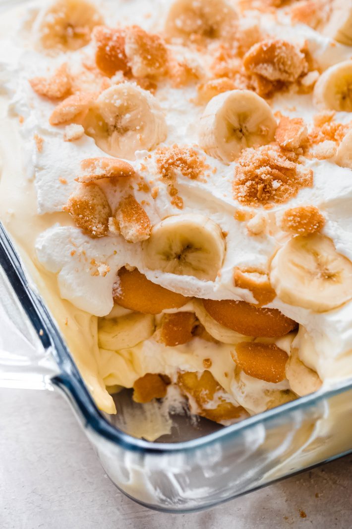 showing inside texture of banana pudding