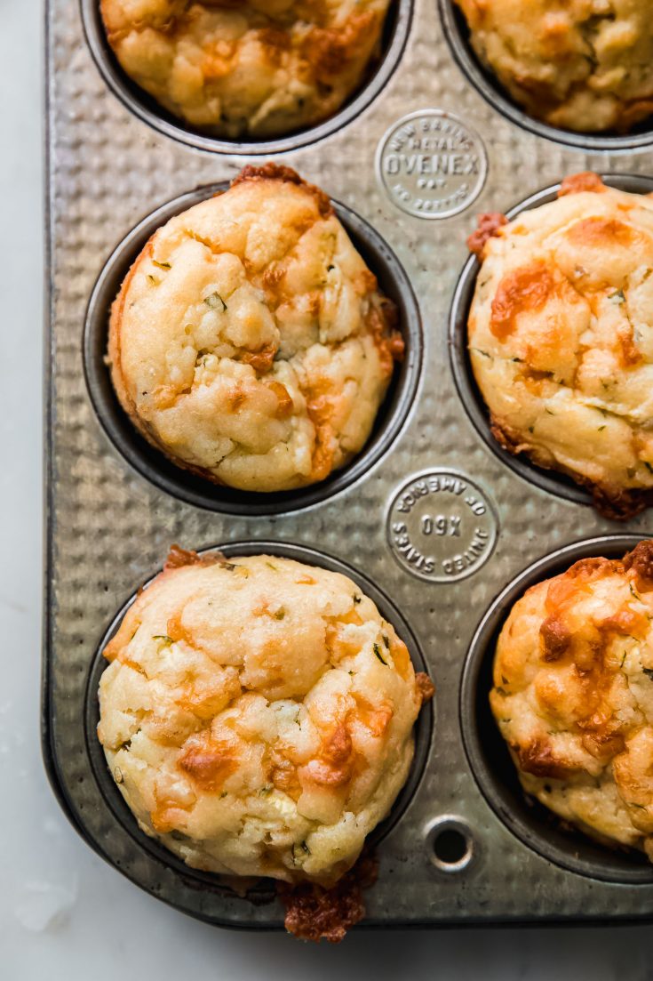 Savory Zucchini Muffins with Cheddar Cheese